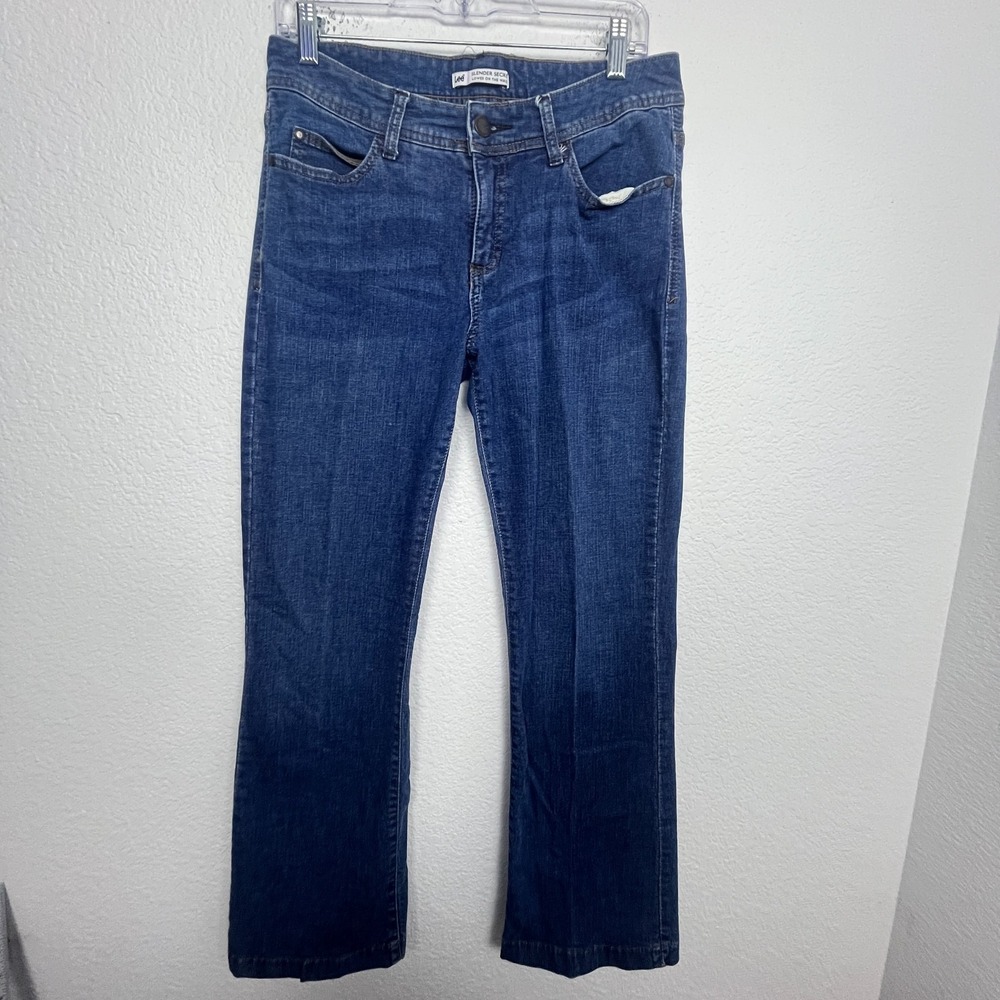 Lee Slender Secret Jeans Womens 10 Blue Denim‎ Cotton Stretch Beaded Pockets
